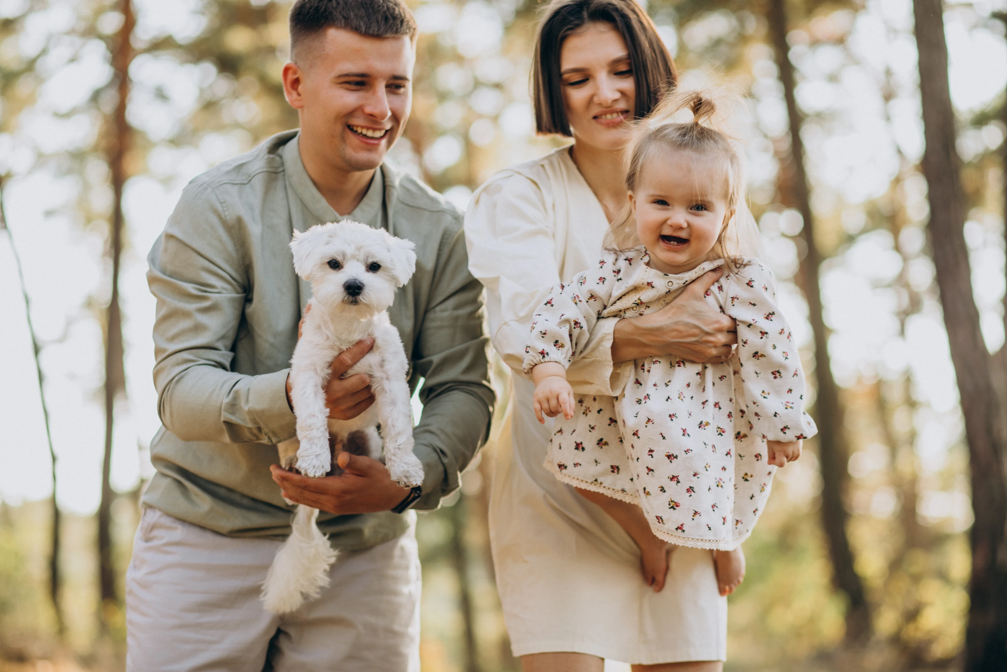 Happy Family in the Woods