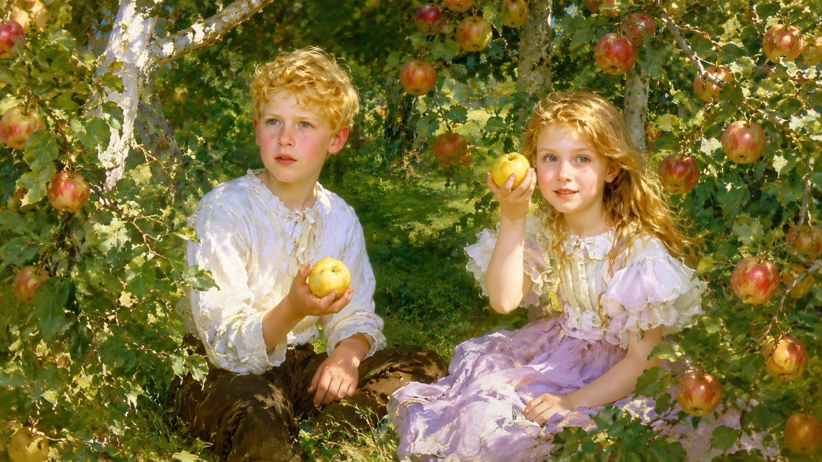 Golden Harvest in the Orchard