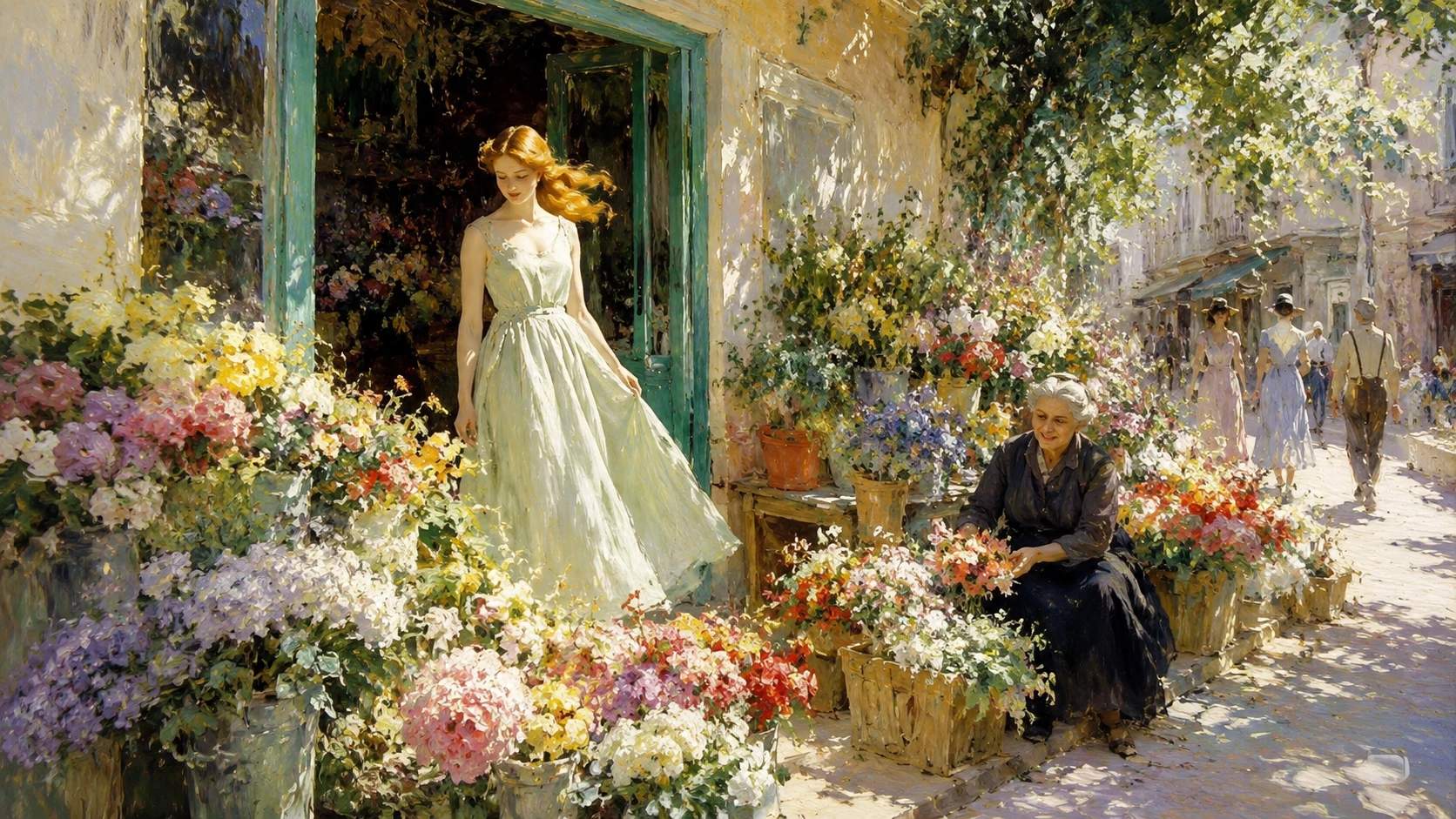 Sunny Flower Market Lane