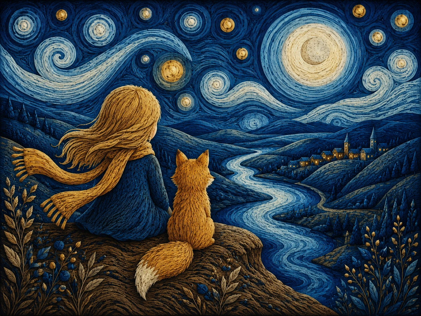 Under a Swirling Night Sky jigsaw puzzle