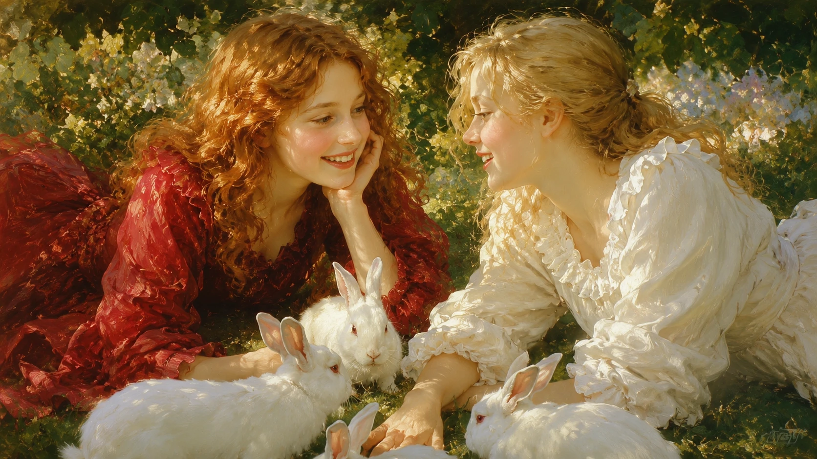 Two Maidens and Rabbits