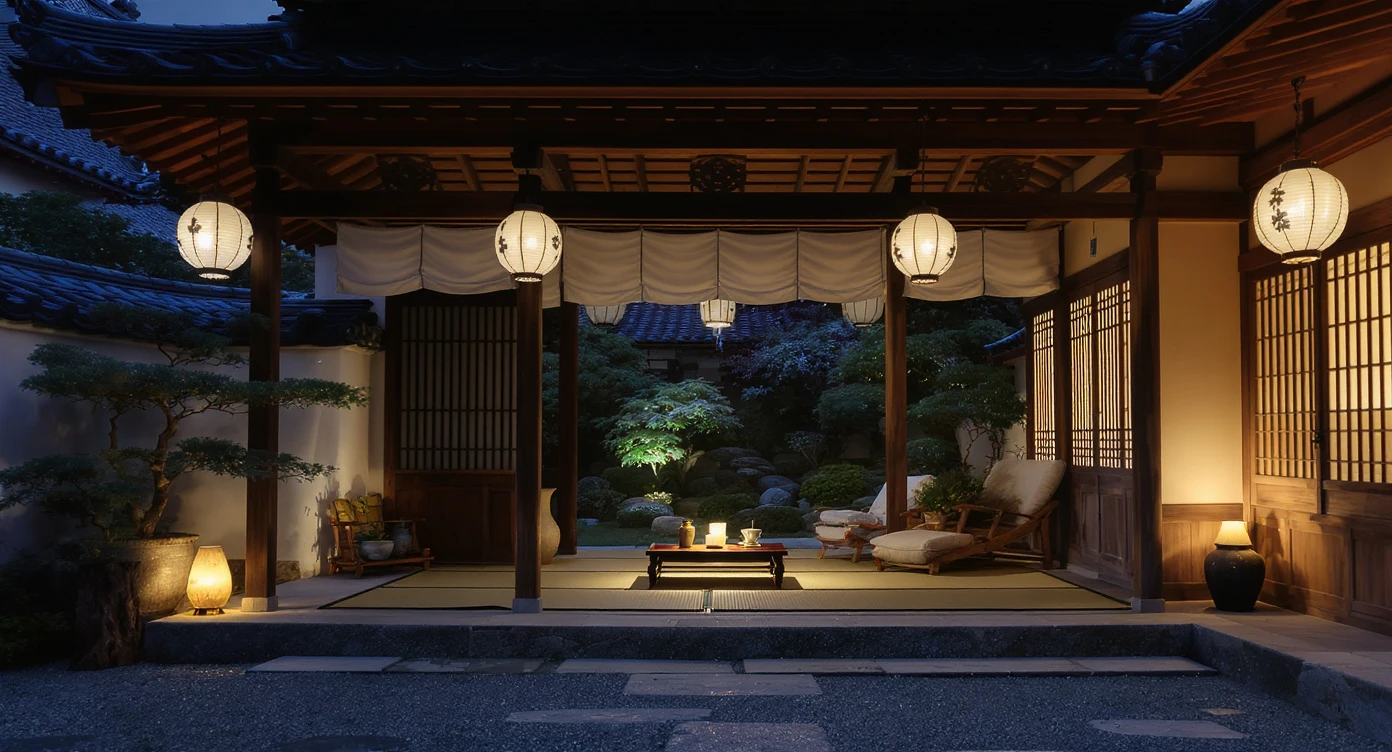 Garden Tranquility at Dusk