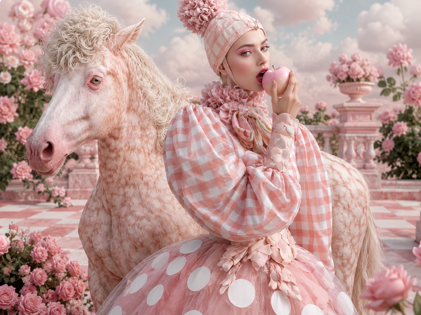 Pink Gingham Garden