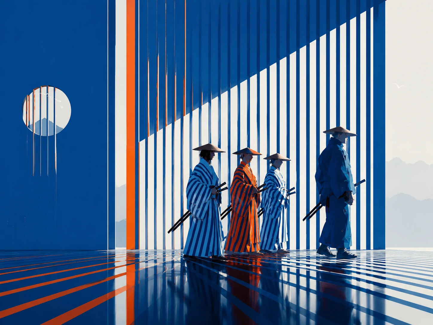 Samurai on a Striped Path