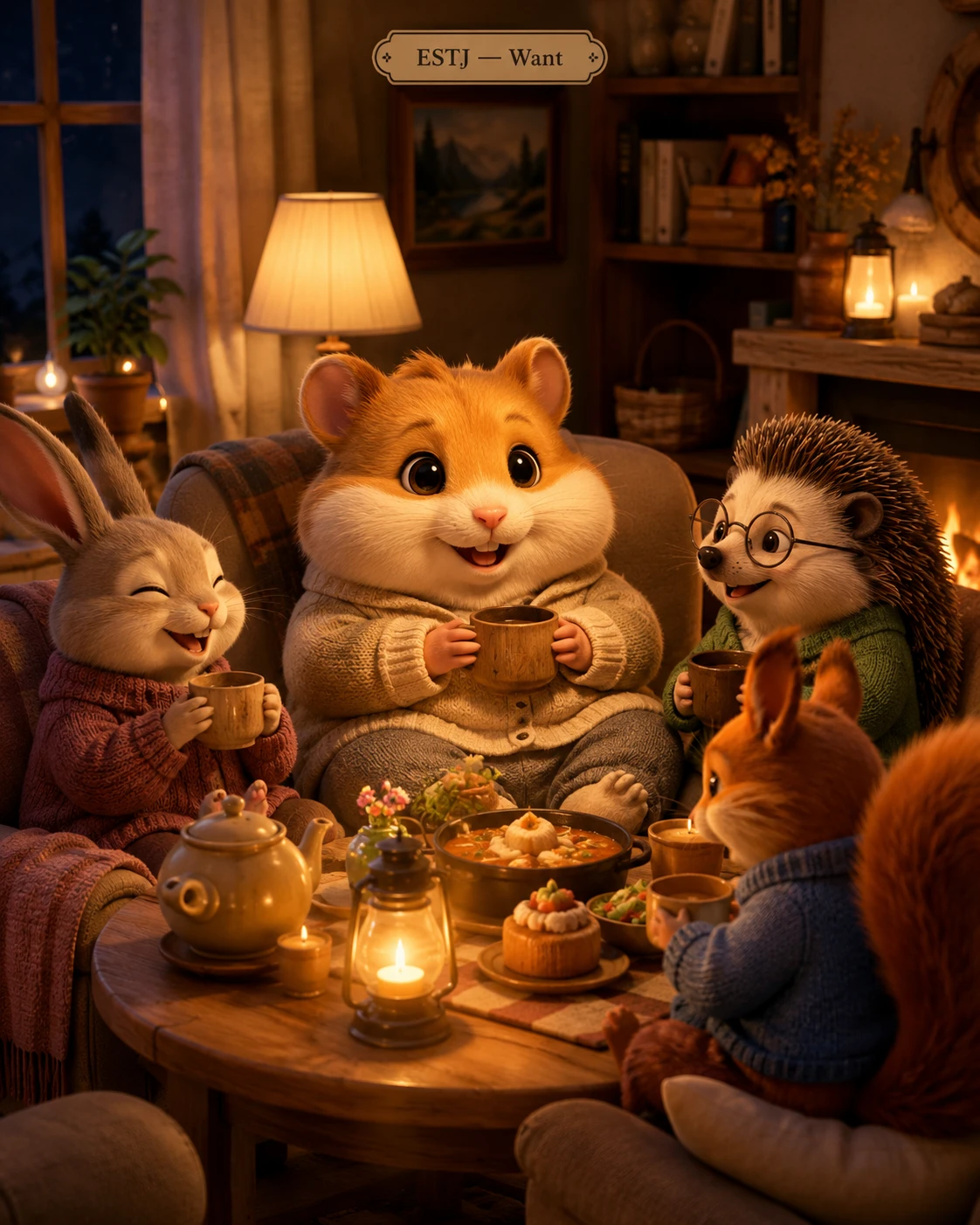 Animal Cozy Tea Party jigsaw puzzle