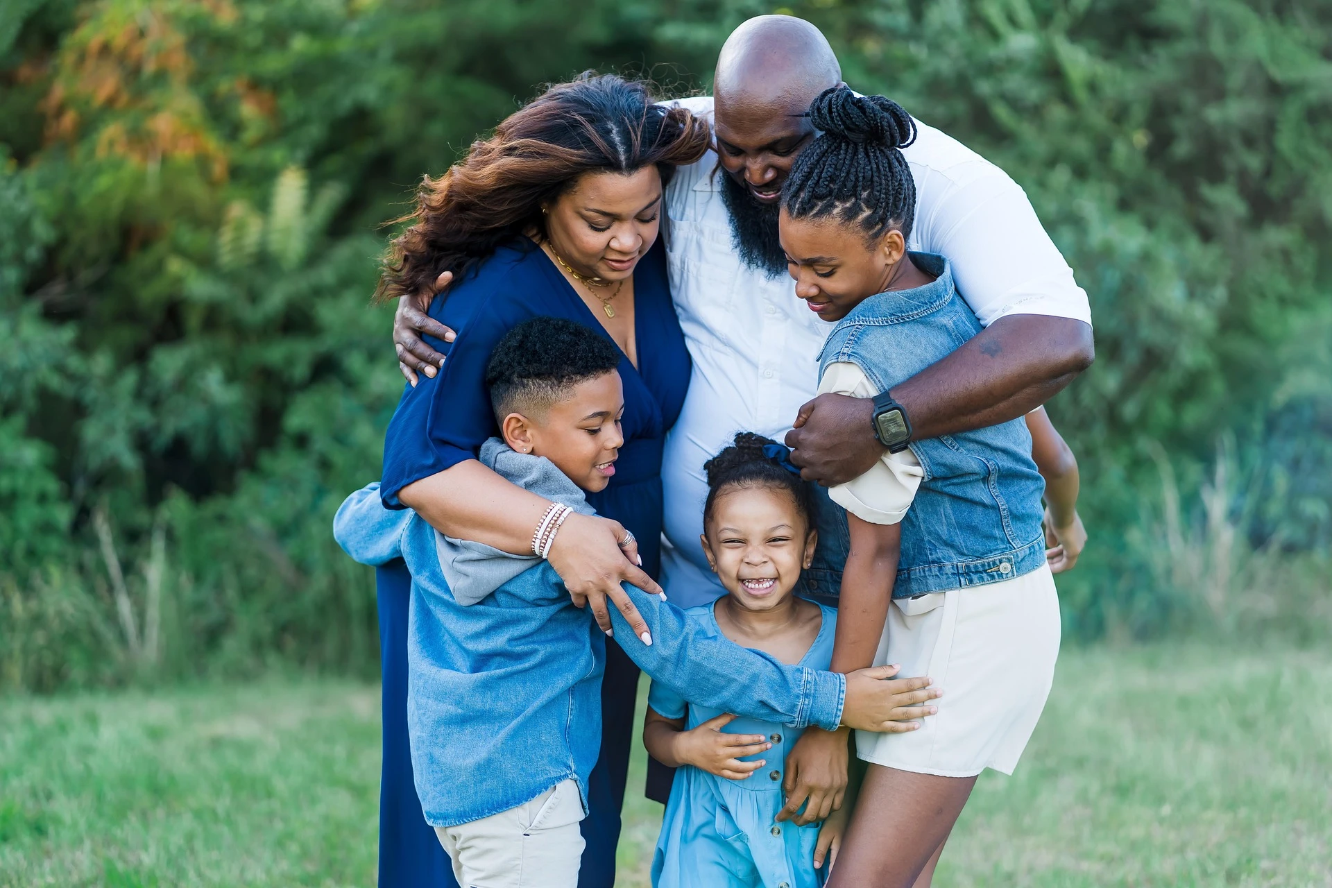 Group Hug in Green Field