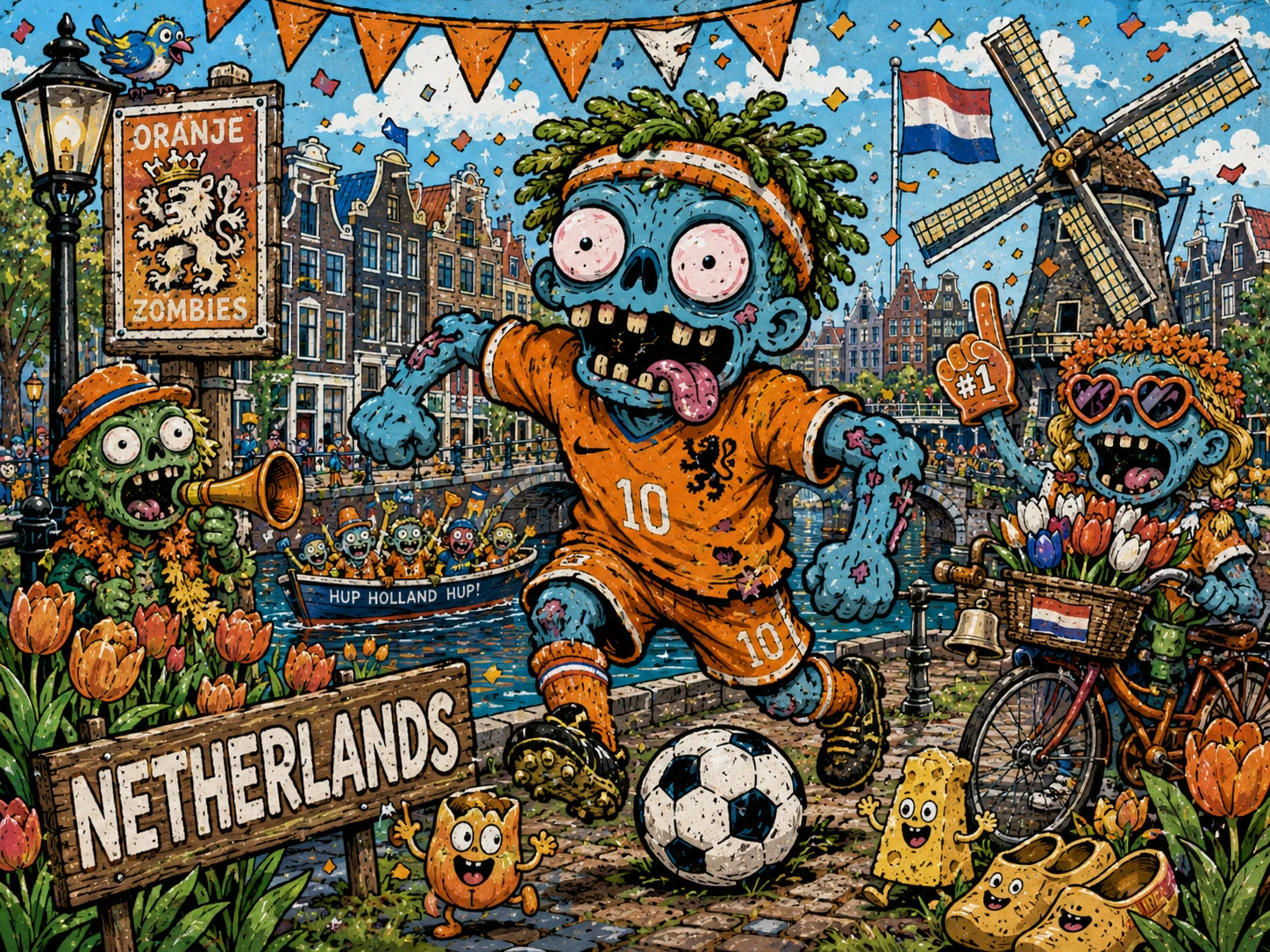 Zombie Soccer Canal Party jigsaw puzzle