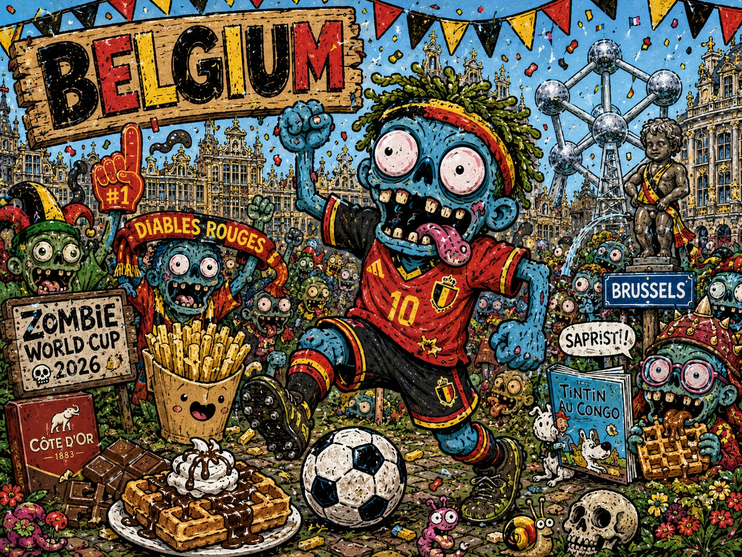 Zombies Play Soccer in Belgium jigsaw puzzle