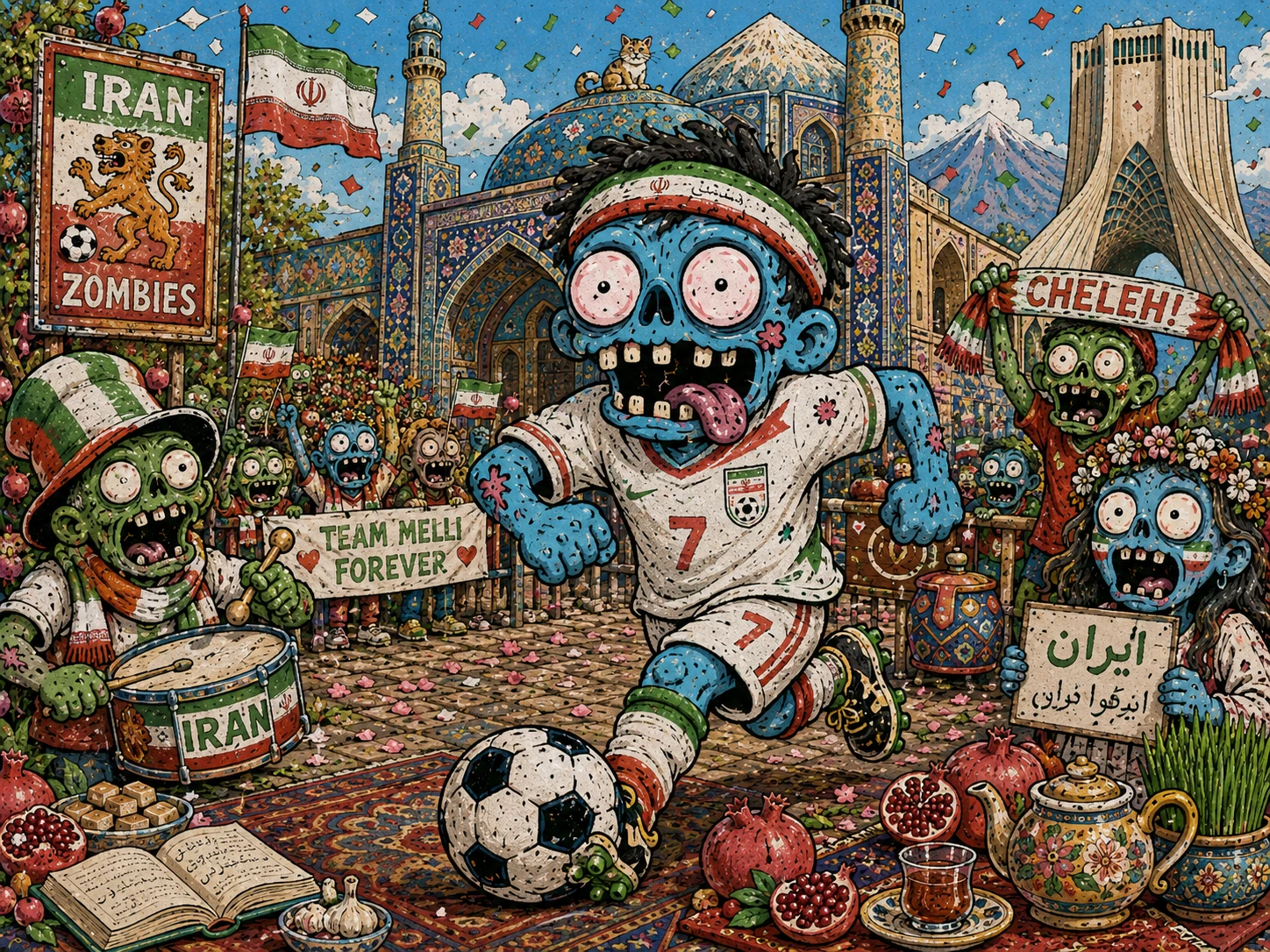 Zombie Soccer Street Party jigsaw puzzle