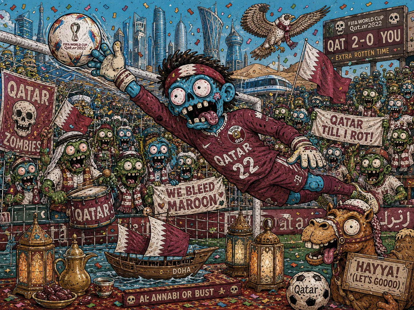 Zombies at the Big Game jigsaw puzzle