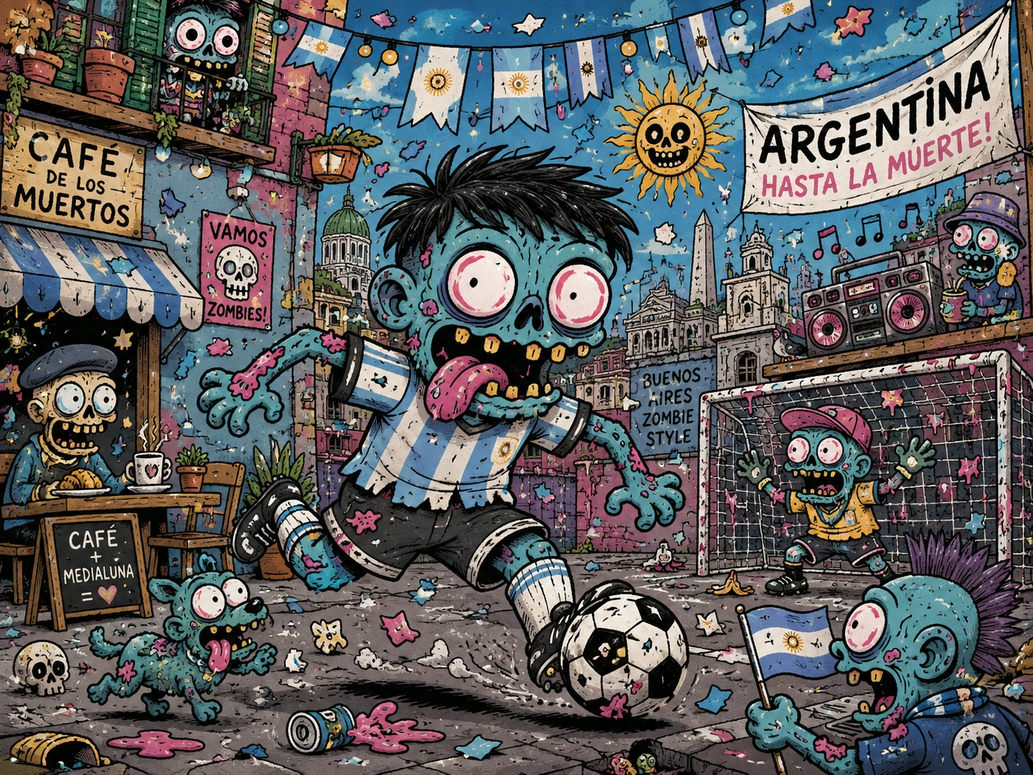 Zombie Soccer Street Party jigsaw puzzle
