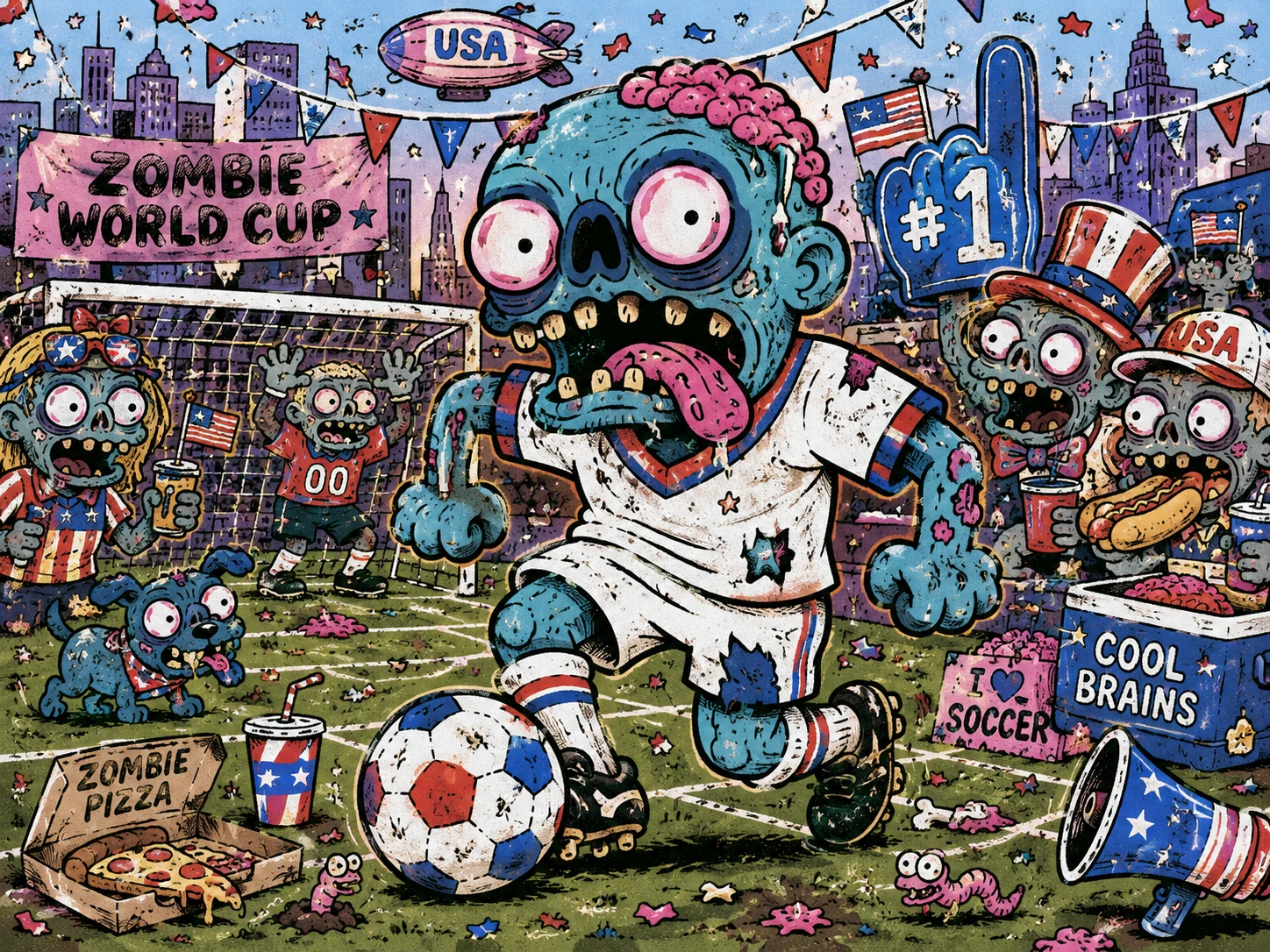 Zombie Soccer Showdown jigsaw puzzle