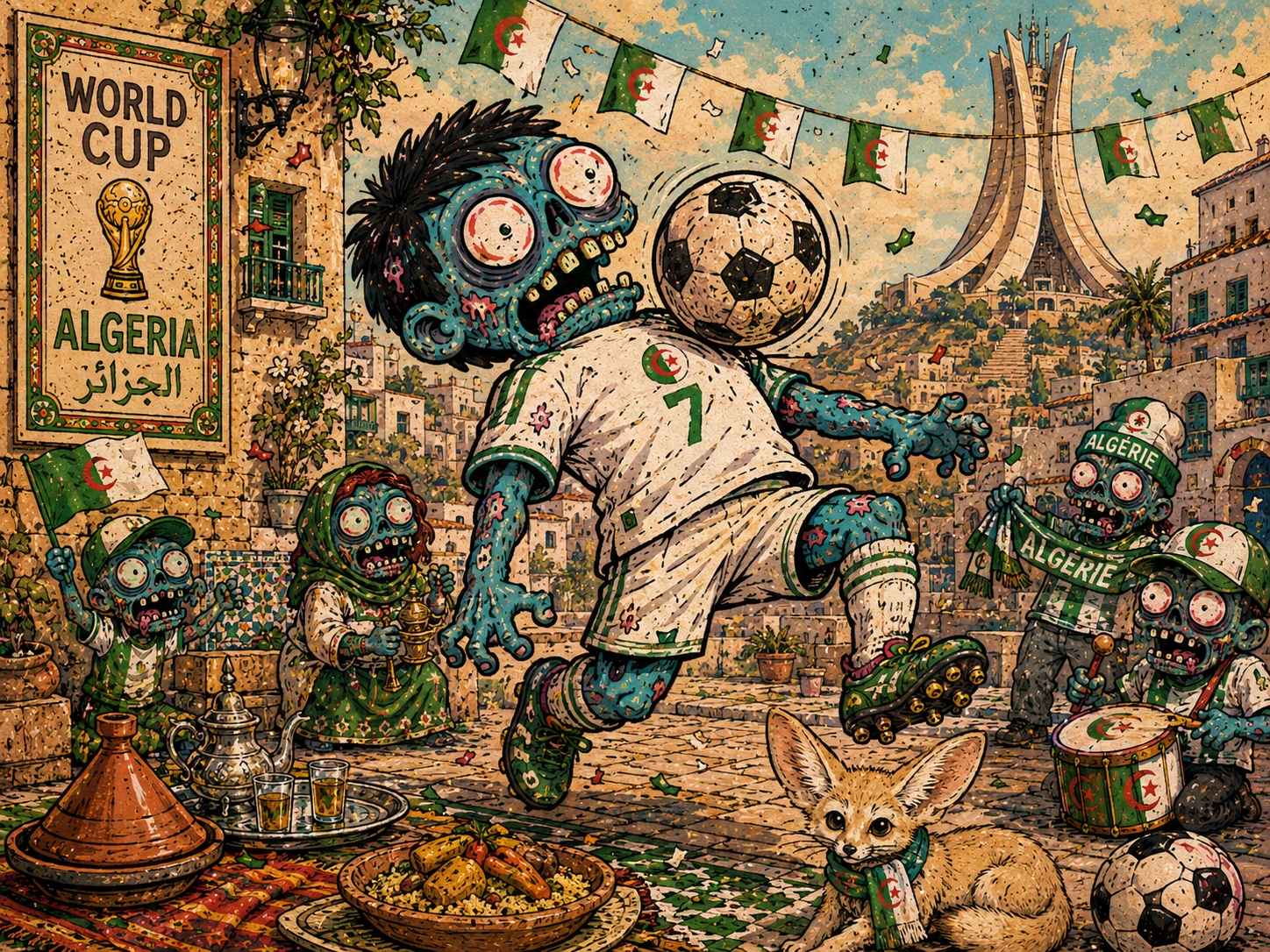 Soccer Zombie Street Scene jigsaw puzzle