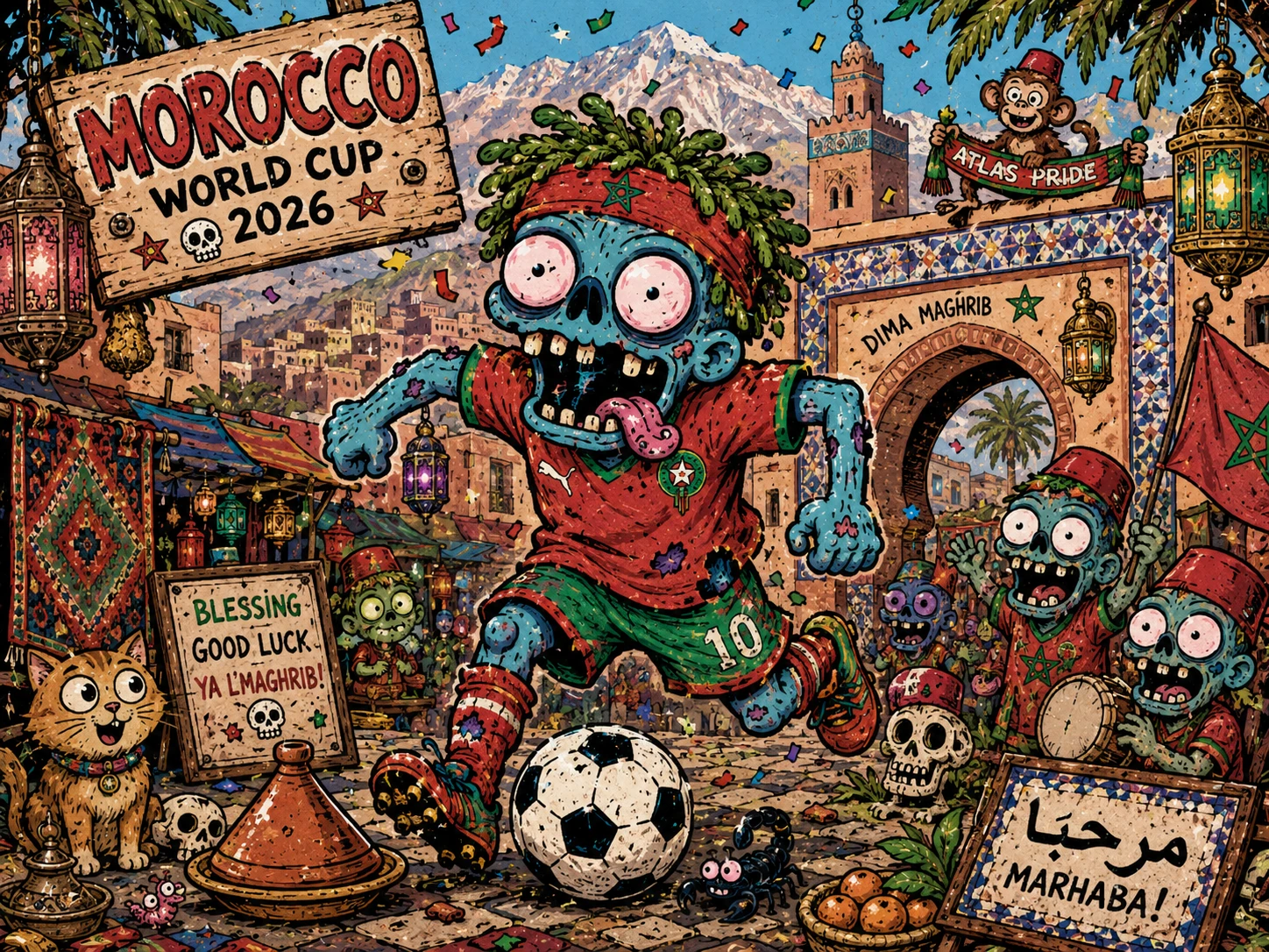 Zombie Soccer Street Party jigsaw puzzle