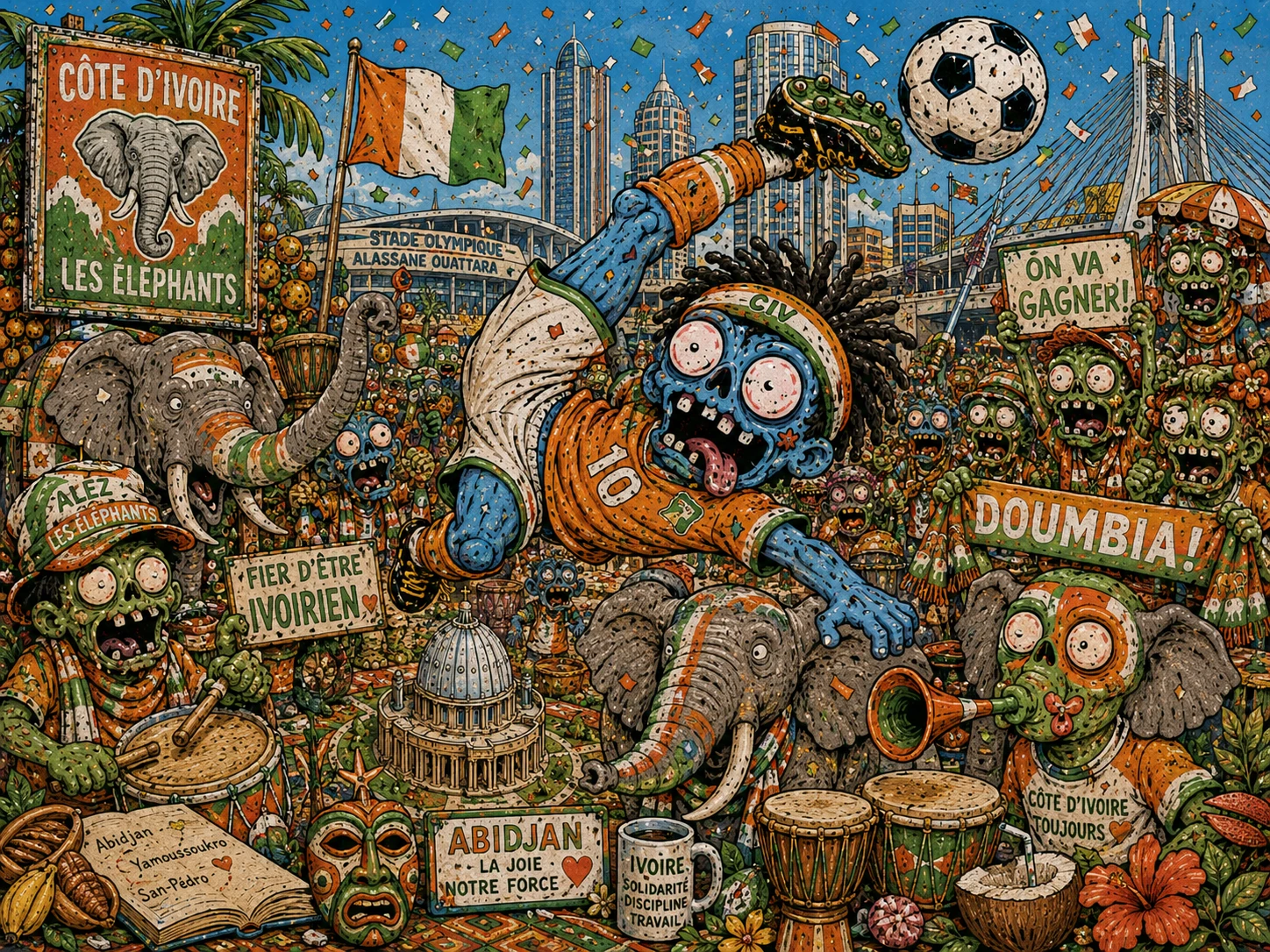 Zombie Elephant Stadium Chaos jigsaw puzzle